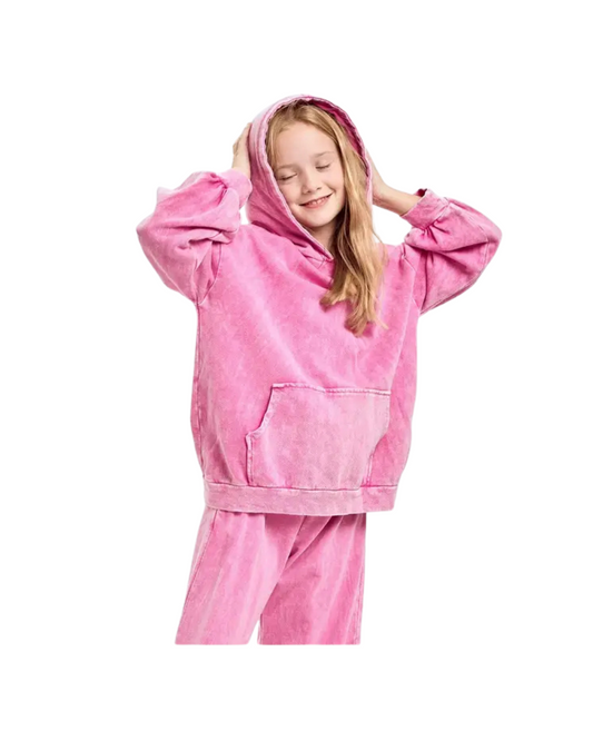 French Terry Hoodie- Pink