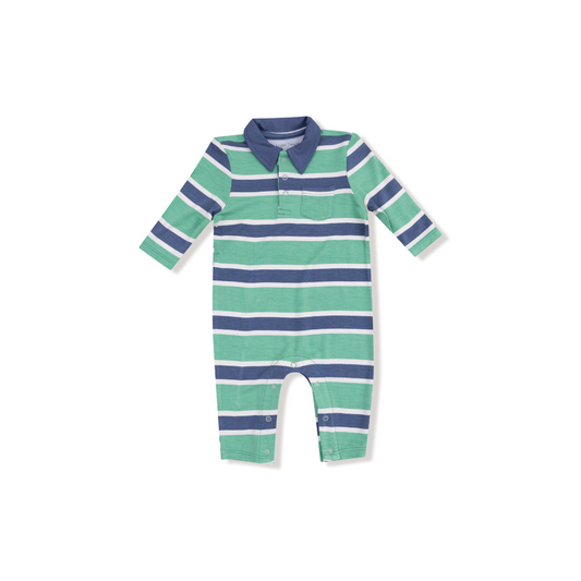 AD Polo Romper - Rugby Stripe