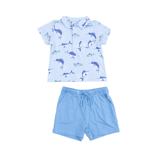 AD Polo/Short Set - Deep Sea