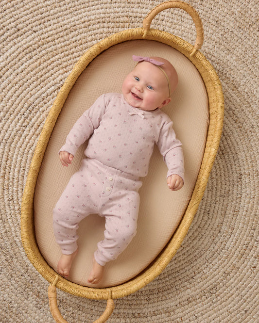 Pointelle Tee + Legging - Lilac Ditsy