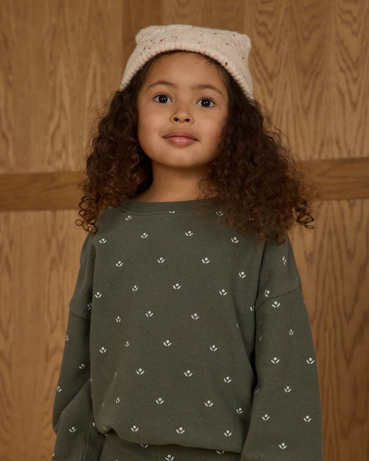 Spongey Knit Set- Evergreen Ditsy
