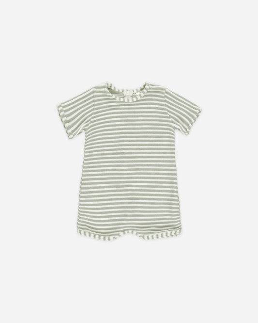 Shorty One-Piece - Sage Stripe