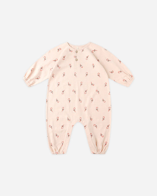 Henley Jumpsuit- Petal Candy Canes