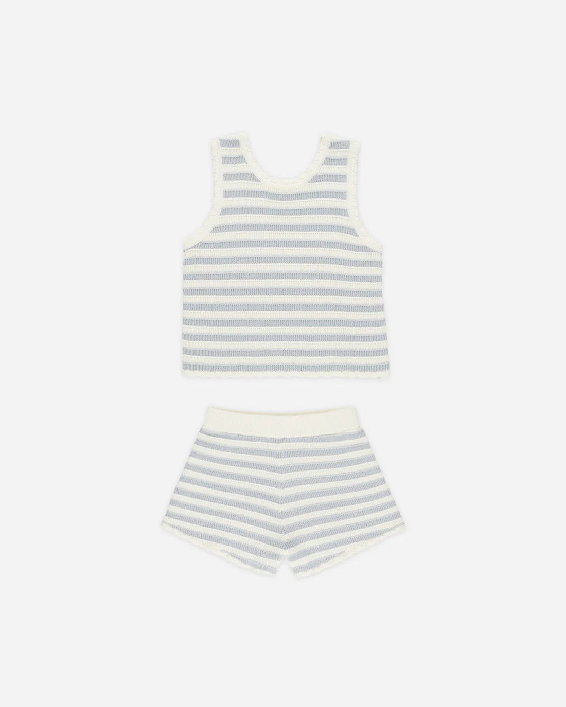 Crochet Tank Set - Blue Stripe