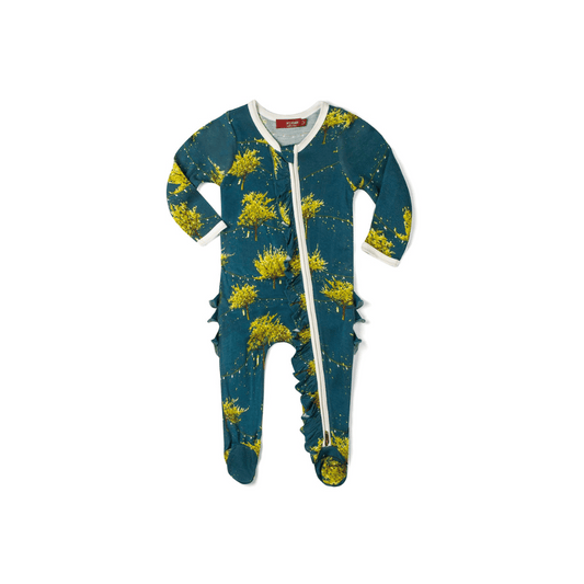 MB Ruffle Zip Footie - Firefly