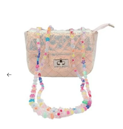 Iridescent White Charm Bag