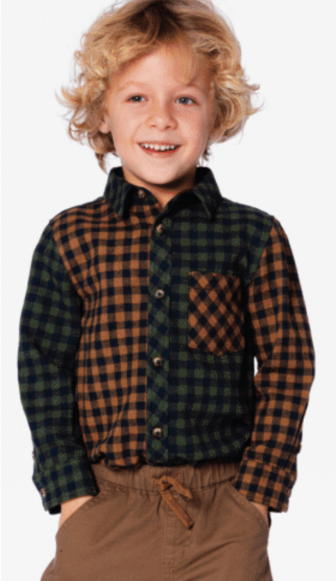 Flannel Shirt- Patchwork Plaid