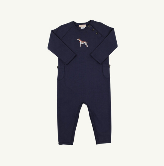 Rayburn Romper- Navy Dog