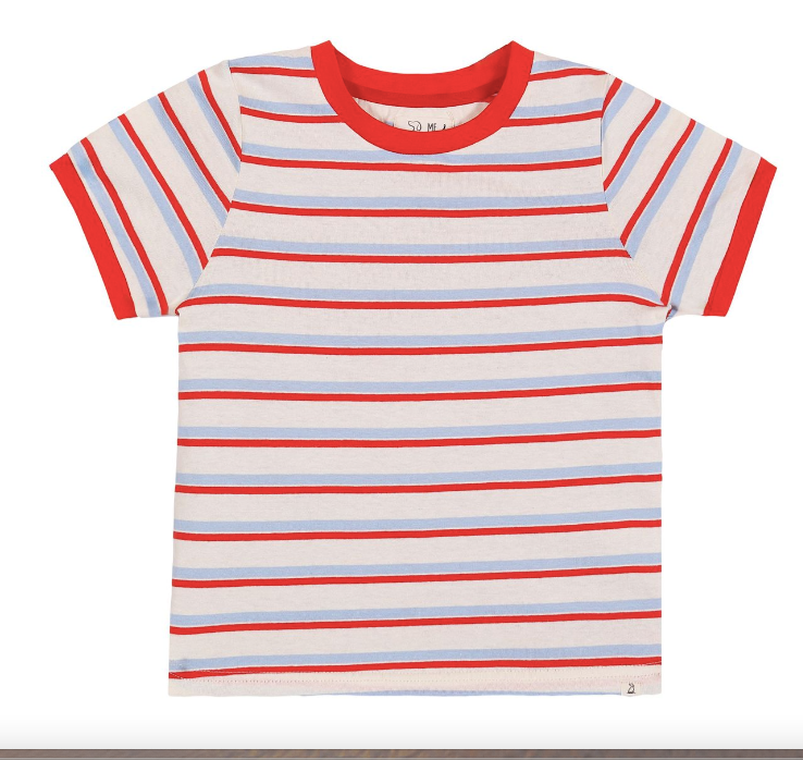 Marine Tee- Red/Blue/Cream