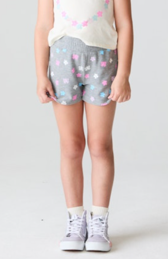 Cozy Knit Jade Shorts- Butterfly Flowers