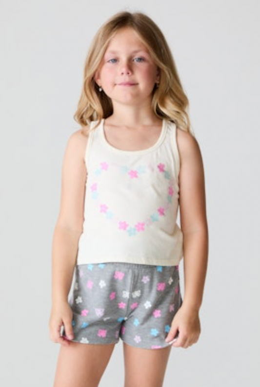 Jersey Baby Tank- Flower Heart