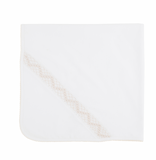 Sweetly Smocked Blessing Blanket - Neutral
