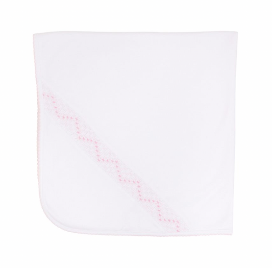 Sweetly Smocked Blessing Blanket - Pink
