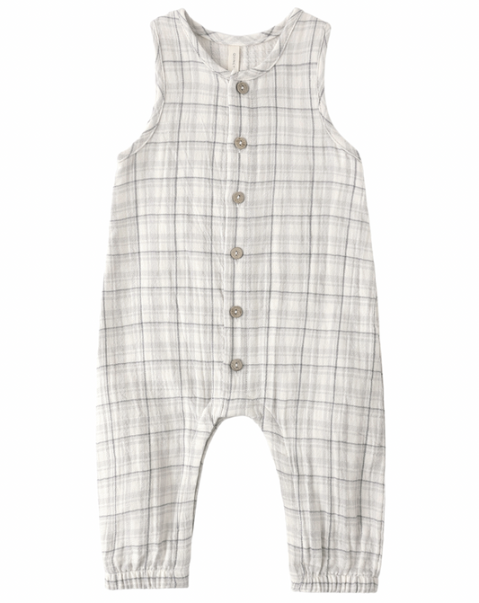 Woven Jumpsuit- Blue Plaid