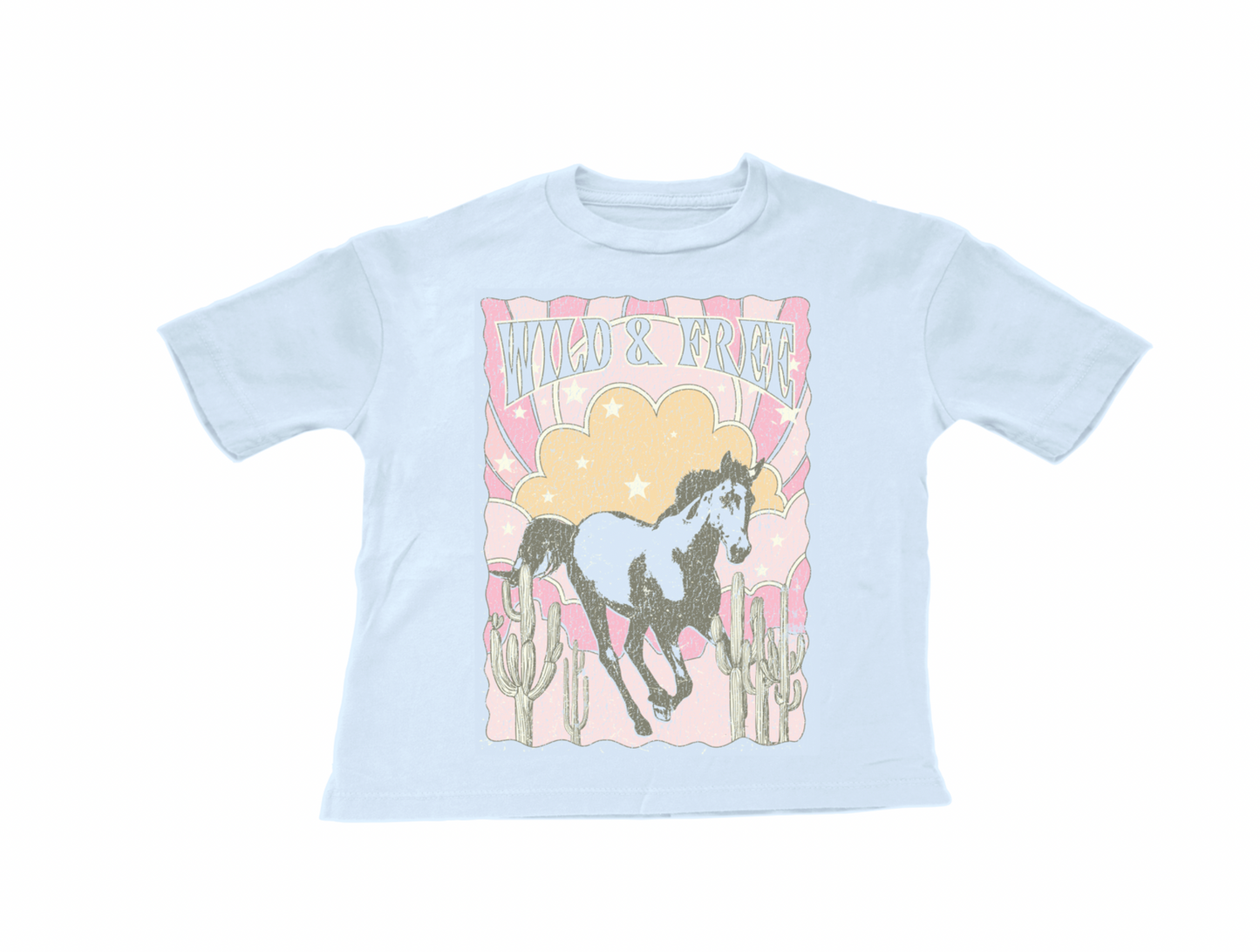Wild & Free Tee- Baby Blue