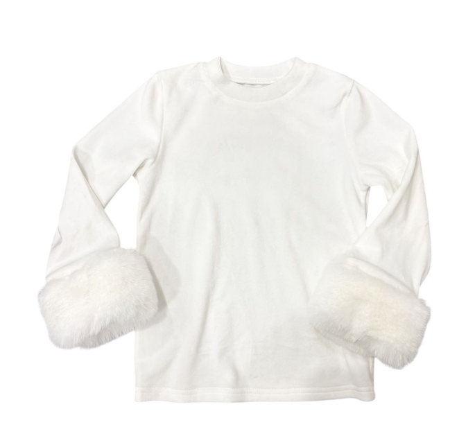 White Top- Fur Cuff