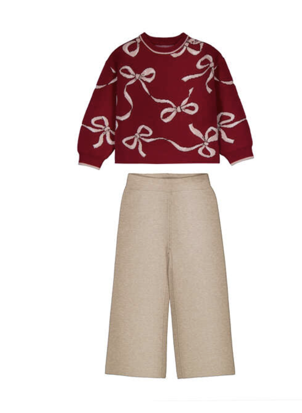 Raspberry Bow Pant Set 4527