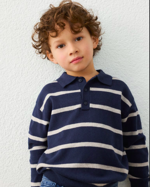 Knit Polo- Navy 4101