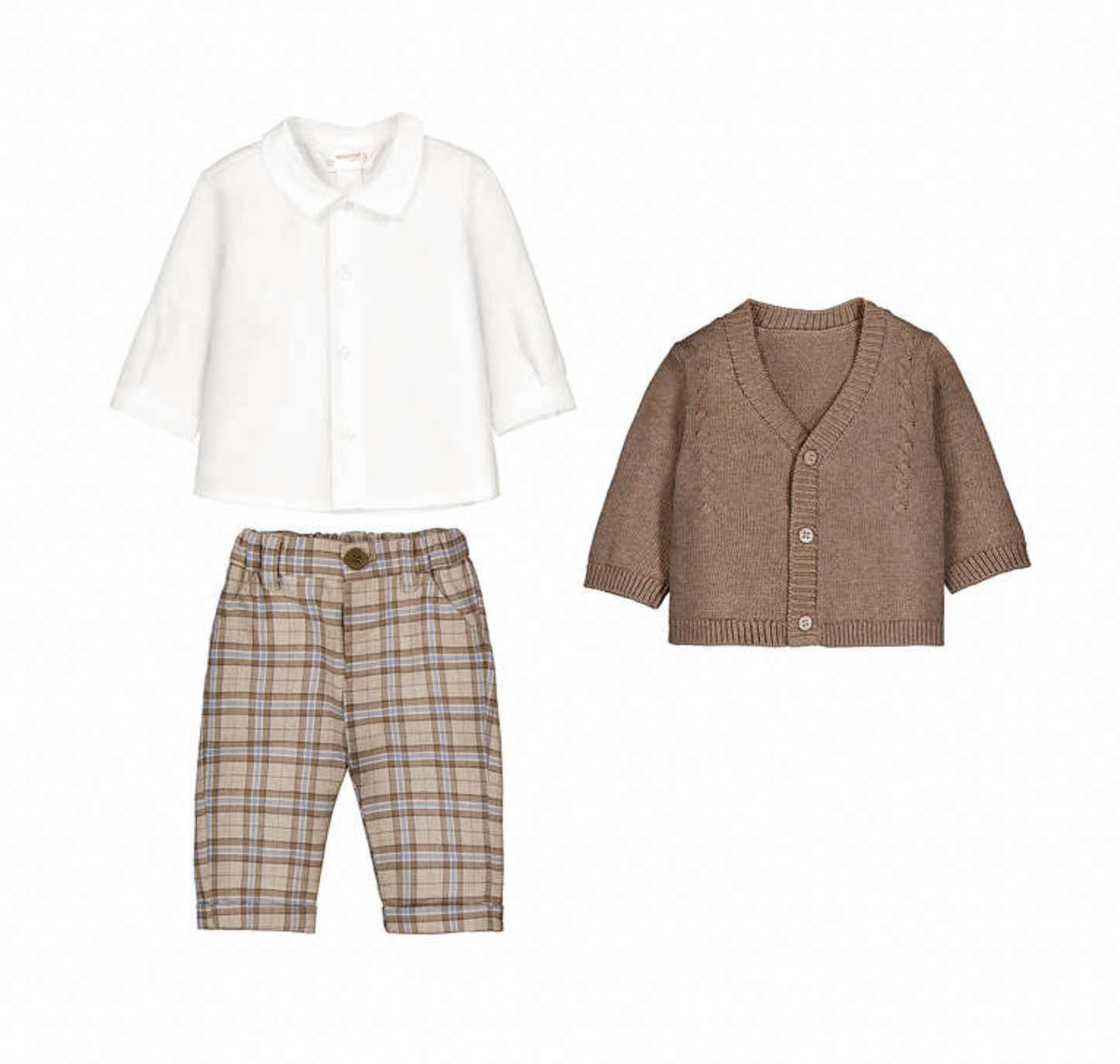 Brown Pant & Cardigan Set- 3pc