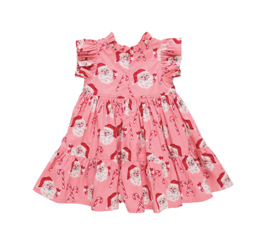 Jennifer Dress- Pink Candy Cane Santa
