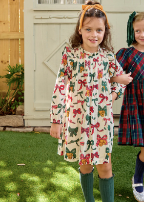 Jaipur Dress- Christmas Bows & Bells