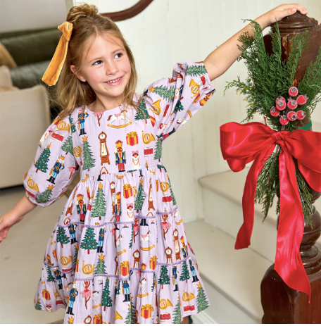 Peachy Dress- Lavender Nutcracker