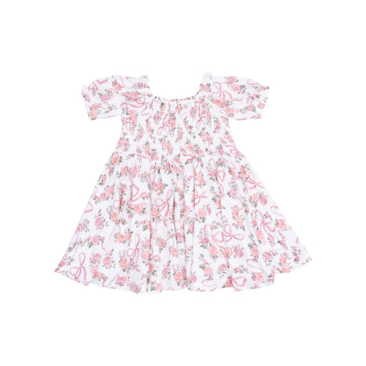 AD Smocked Dress - Ribbon & Flowers