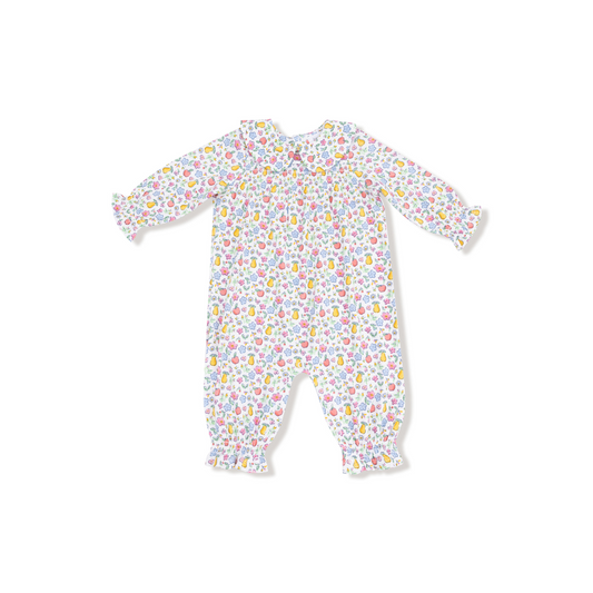 Smocked Romper - Fall Fruit Floral