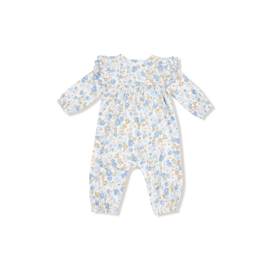L/S Ruffle Romper - Sweet Rose Calico