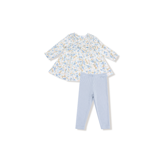 Smocked Dress Set - Sweet Rose Calico