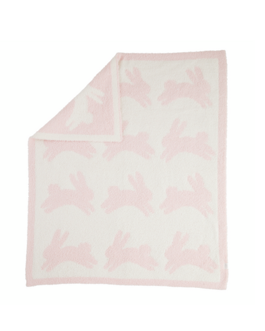 Pink Bunny Chenille Blanket