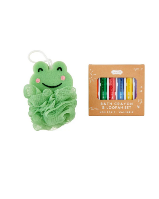 Loofah & Bath Crayon Set - Frog