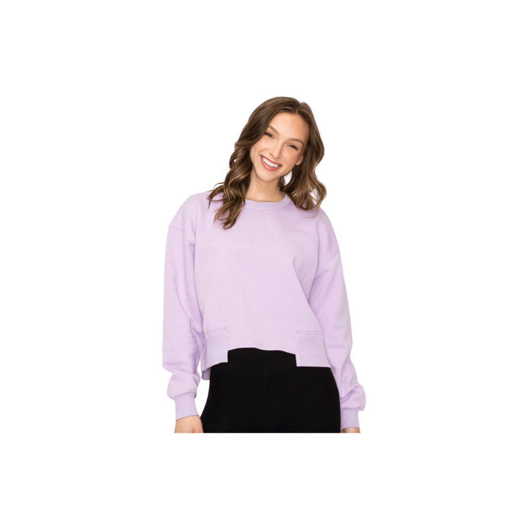 Oversized Cropped Sweatshirt Purple