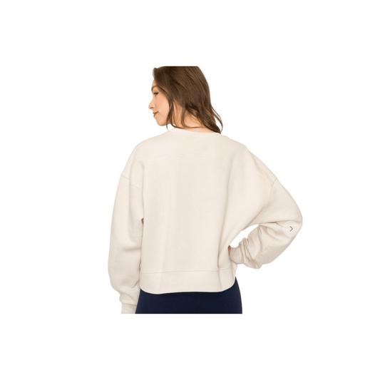 Cropped Oversized Pullover - Beige
