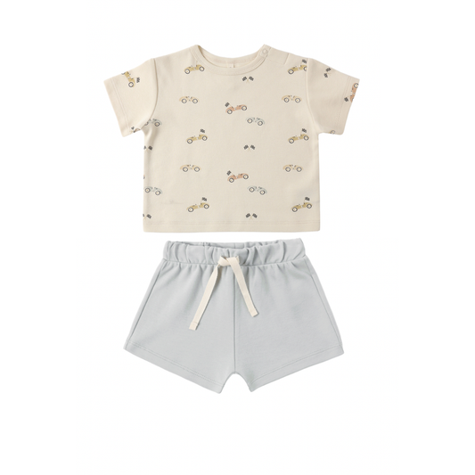 Boxy Tee + Short Set - Race car