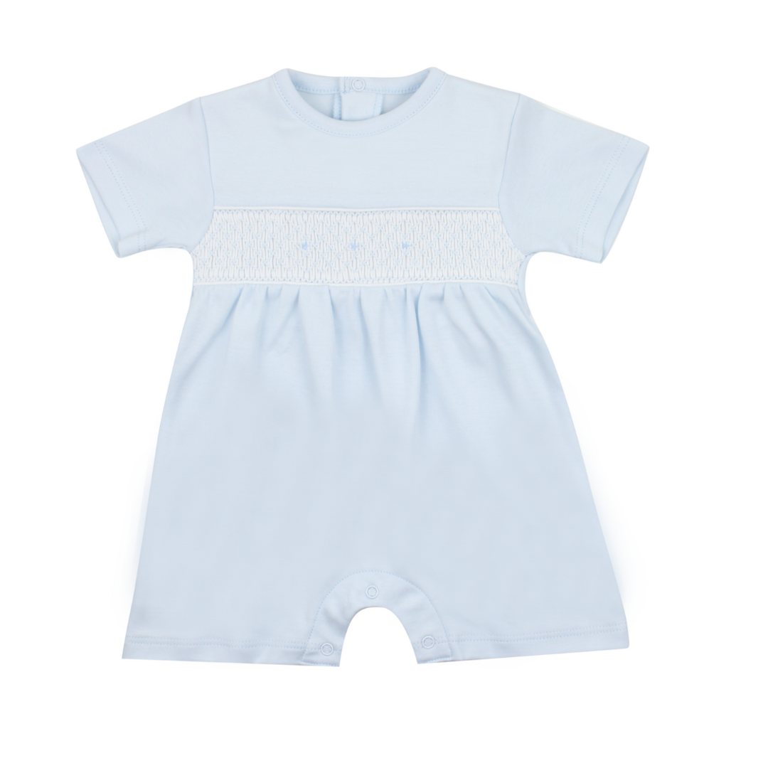 Smocked Romper - Blue