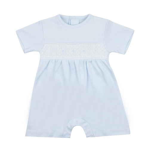 Smocked Romper - Blue