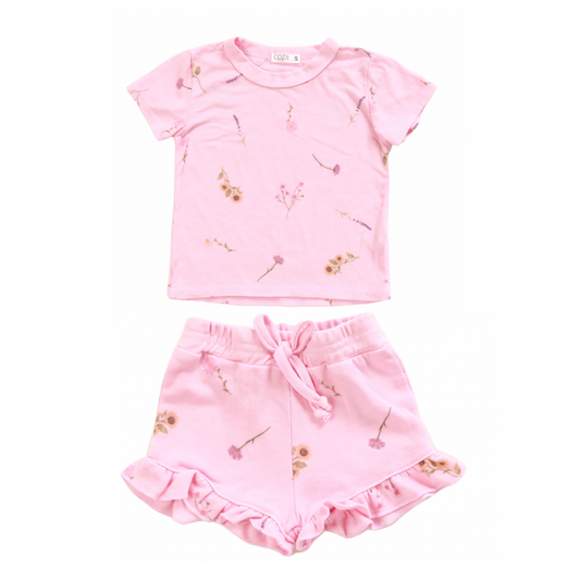 Wildflower Short w/Ruffle- Pink