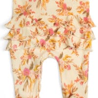 MB Ruffle Zip Footed Romper - Vintage Floral