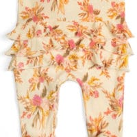 MB Ruffle Zip Footie - Vintage Floral