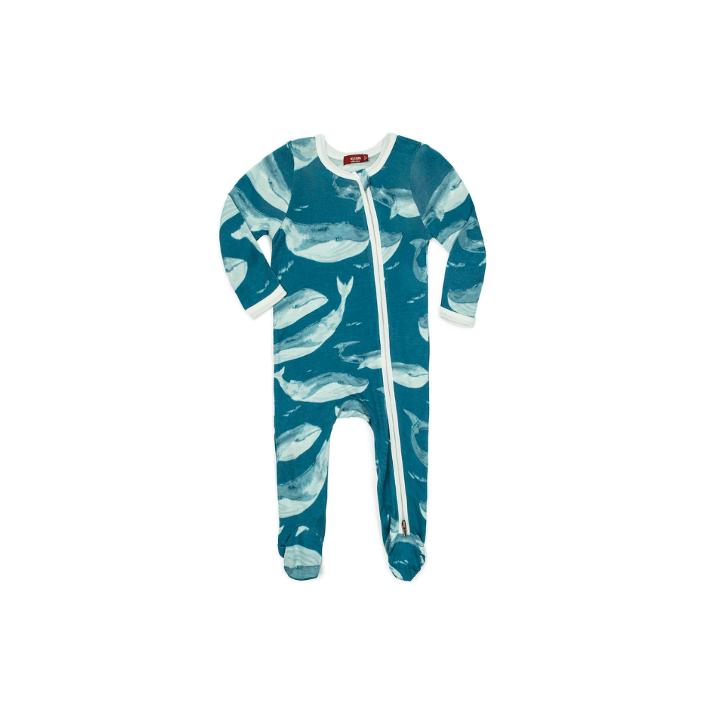 MB Zipper Footed Romper - Whale