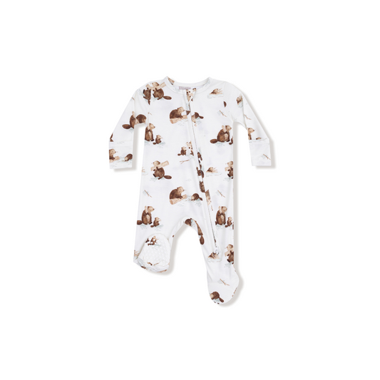 AD Zip Footie - Baby Beavers