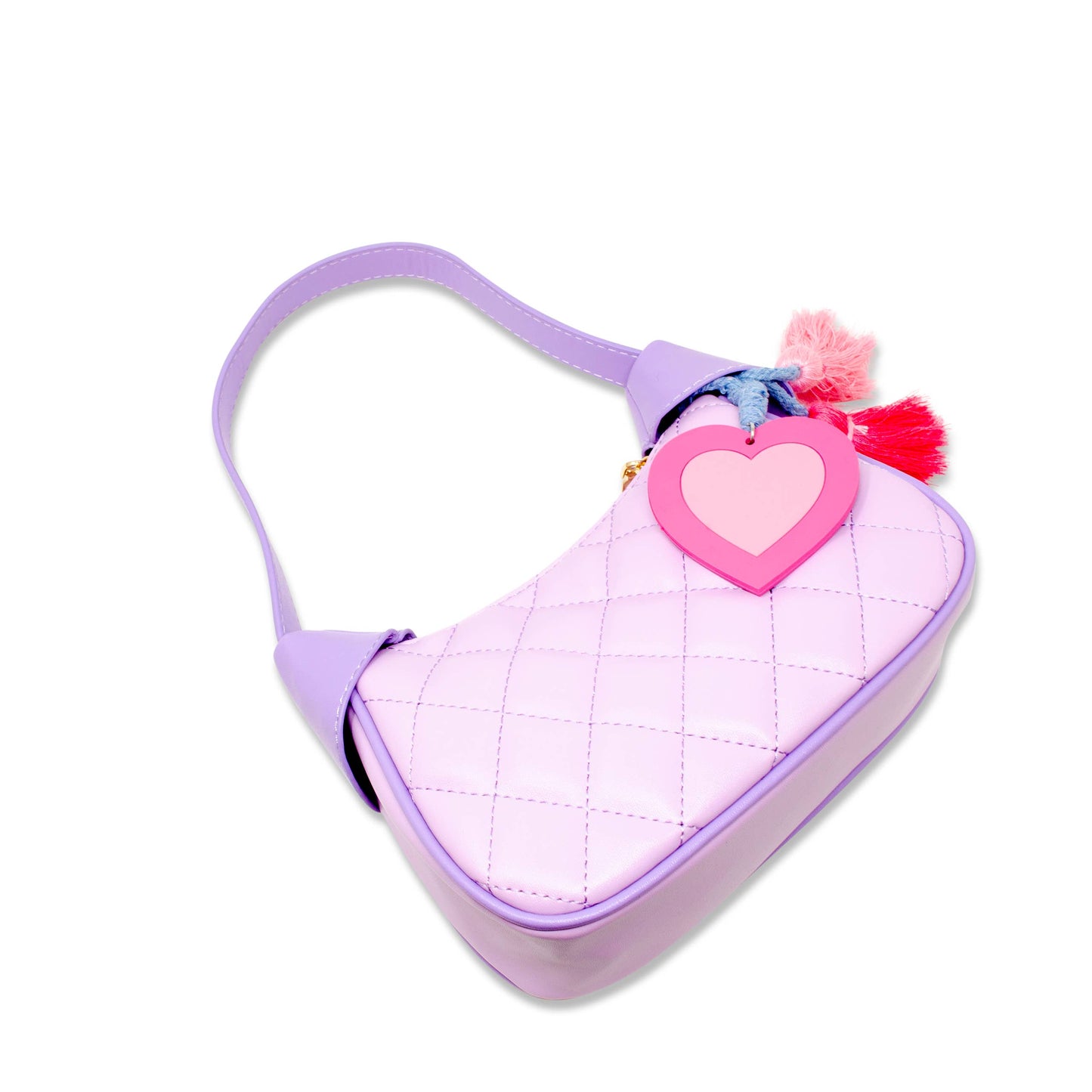 Kids Quilted Shoulder Bag - Purple