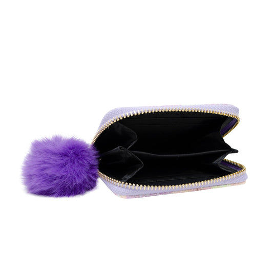 Glitter Hearts Wallet - Purple