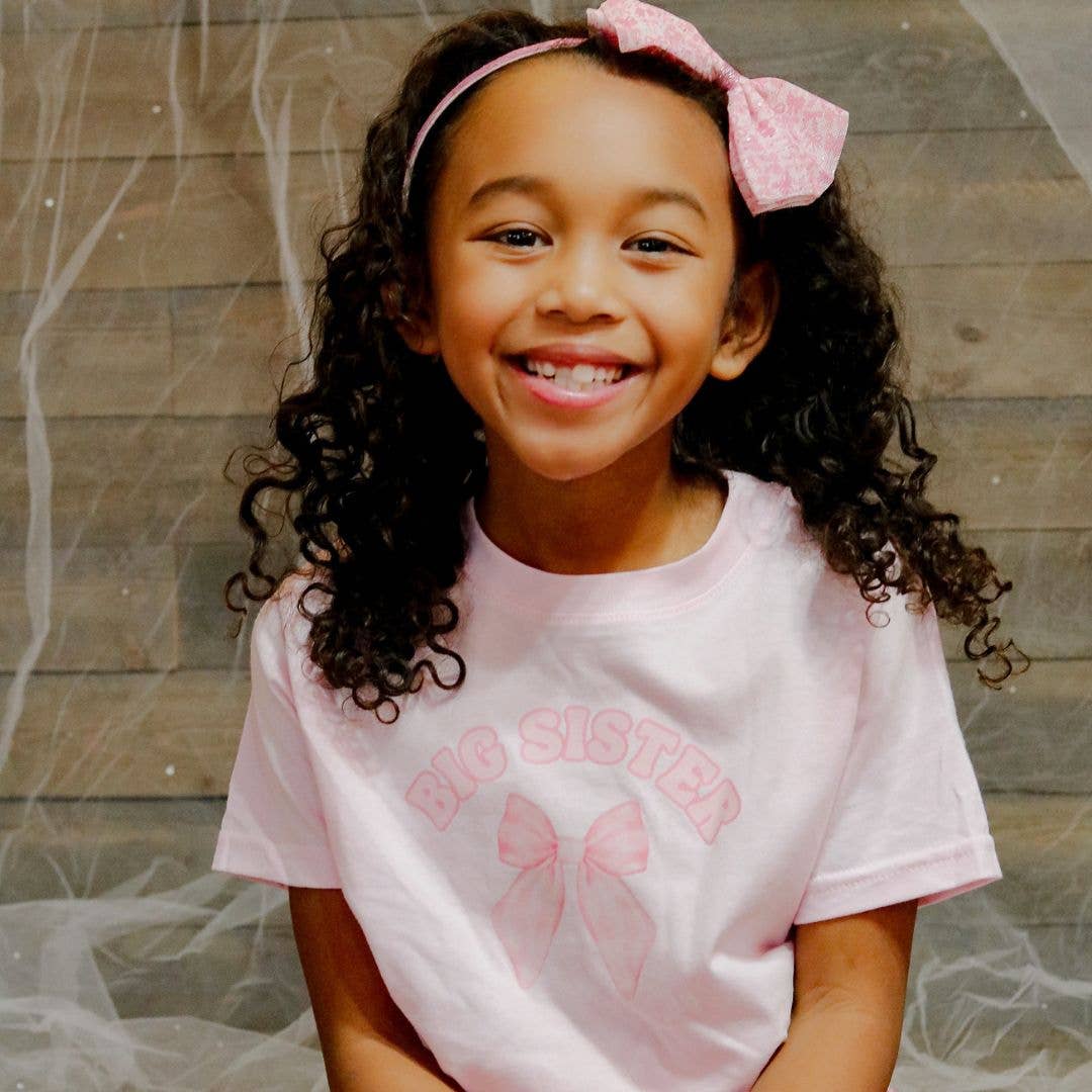 Big Sister Bow T-Shirt - Pink