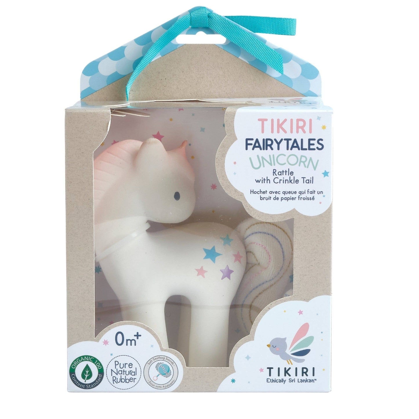 Unicorn - Rubber Rattle w/Crinkle Tail