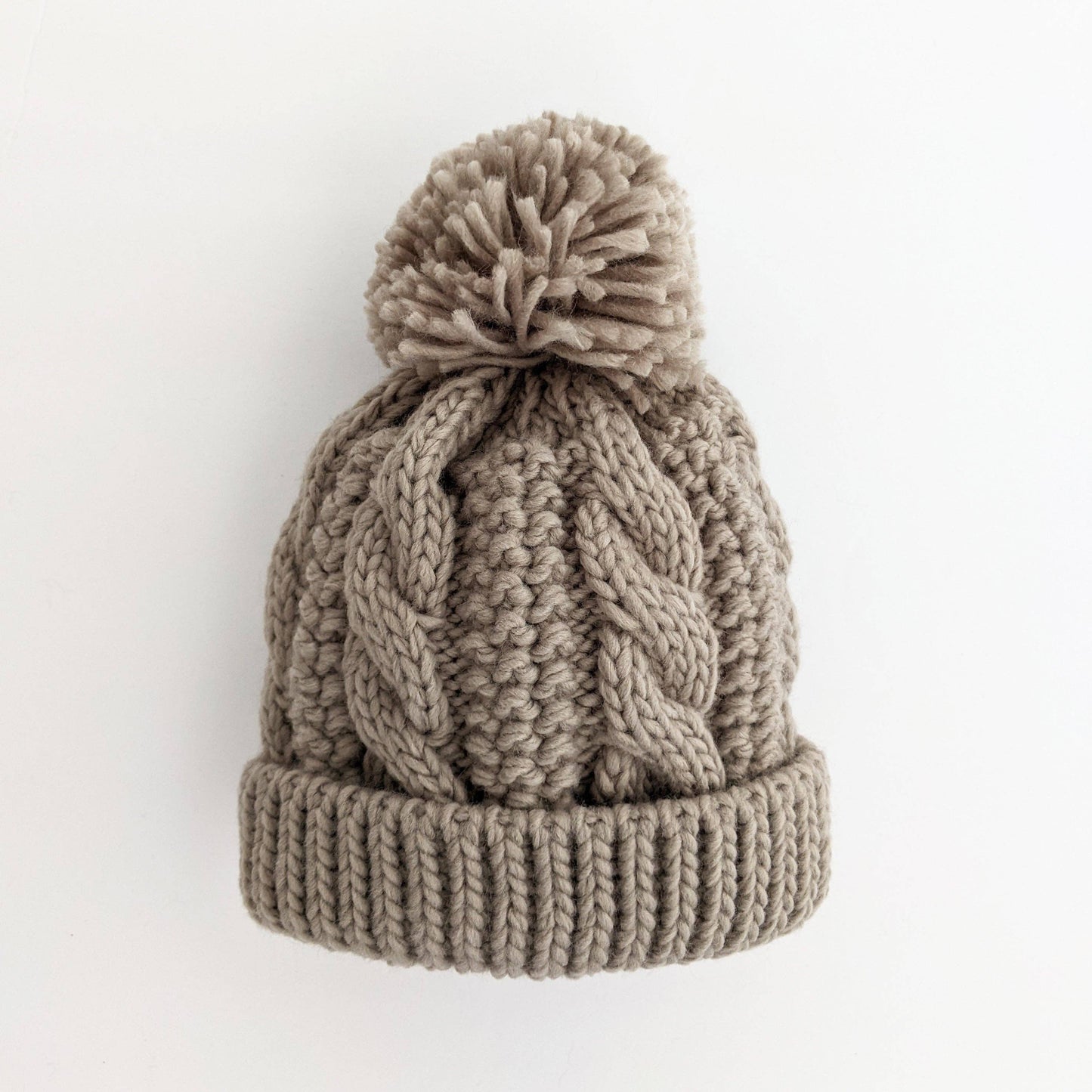Cable Beanie Hat- Pebble