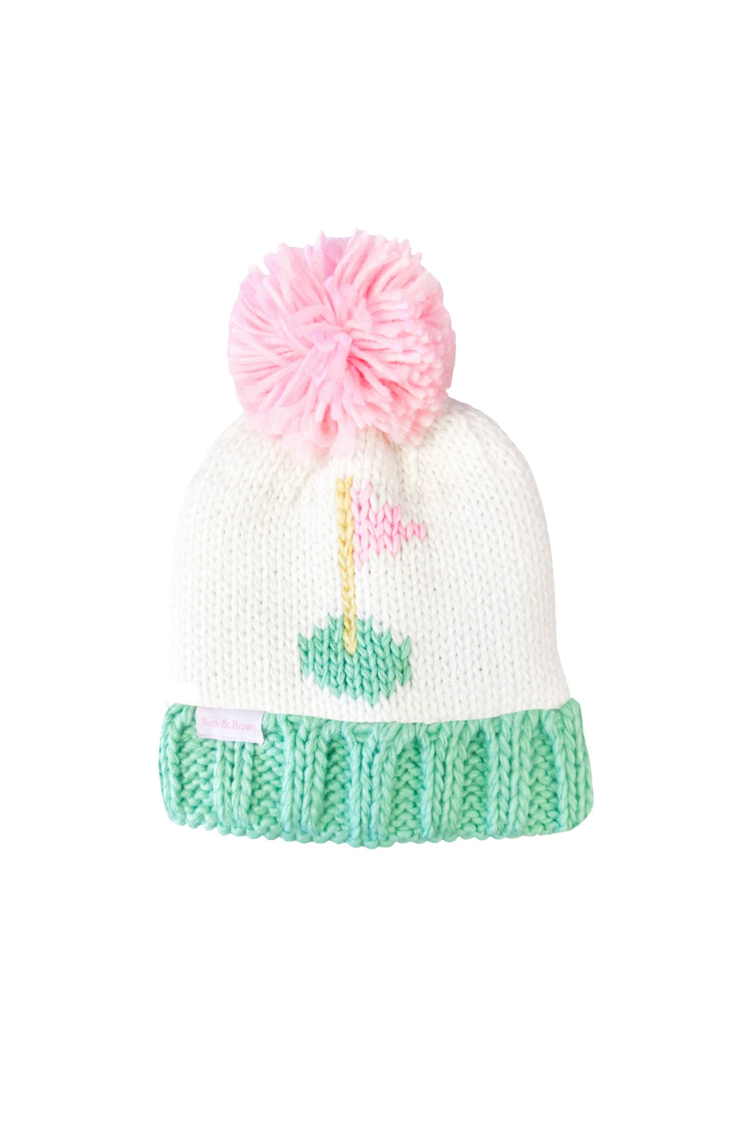 Golf Flag Bobble Hat- Pink