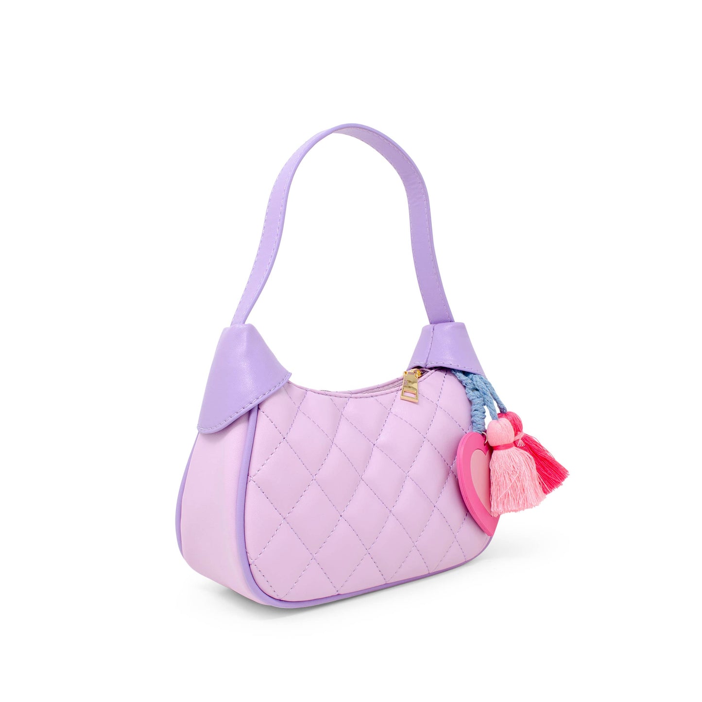 Kids Quilted Shoulder Bag - Purple