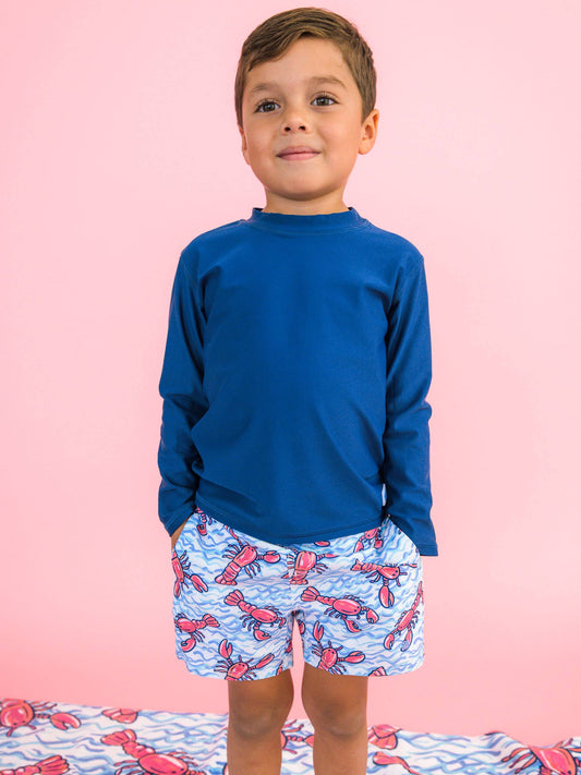 Blue Lobster Swim Trunks